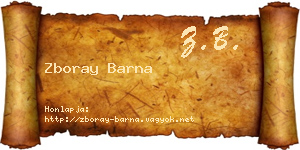 Zboray Barna névjegykártya